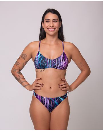 Calcinha sunquíni de natação Fab lateral fina - Elétrica