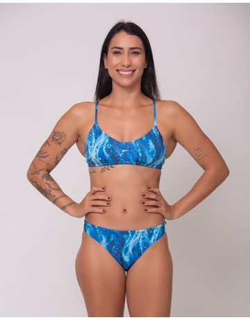 Calcinha sunquíni de natação Fab lateral fina - Infinito Azul