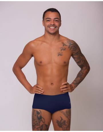 Sunga de natação lateral larga - Marinho