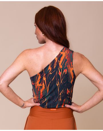 Blusa Regata 1 Ombro Drapeada - Solar