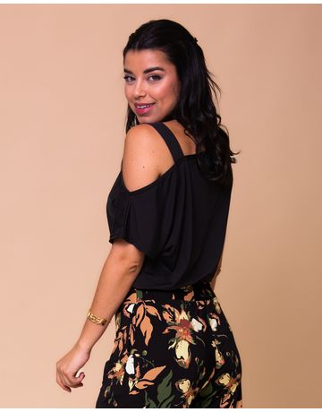 Blusa Decote Assimétrico 1 Alça - Preto