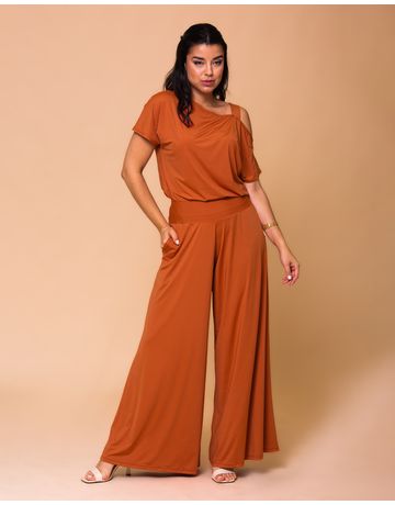 Blusa Decote Assimétrico 1 Alça - Tijolinho