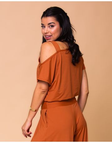Blusa Decote Assimétrico 1 Alça - Tijolinho