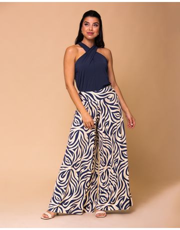 Blusa decote cruzado - Marinho