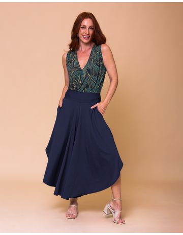 Blusa regata Drapeada no Ombro e lateral- Folhas de Ouro