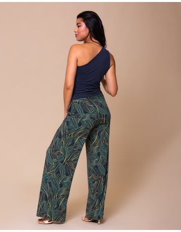 Calça Wide - Folhas de Ouro