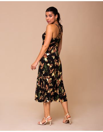 Vestido Midi Alça Cruzada - Magnólia