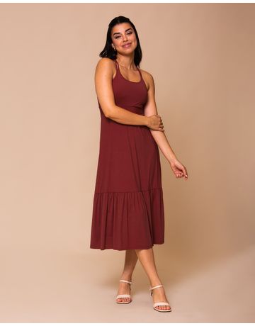 Vestido Midi Alça Cruzada - Império