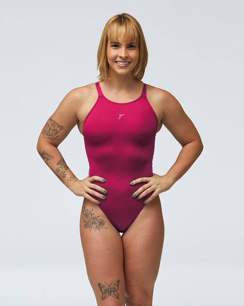 Cavado High Waist Cut Wide Straps Swimsuit - Pink