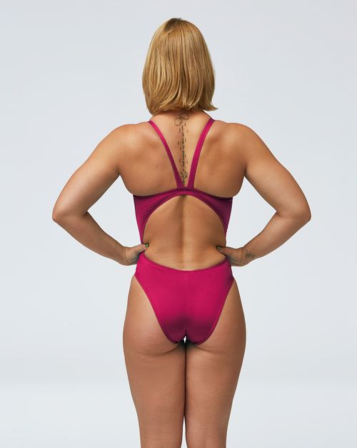 Cavado High Waist Cut Wide Straps Swimsuit - Pink