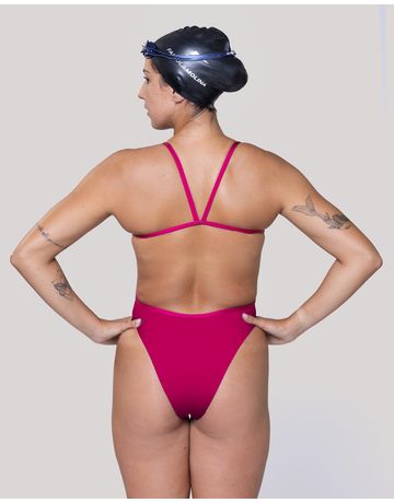 Maiô de natação Alças Extrafinas Diva - Rosa